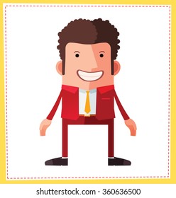 flat style male avatar character design