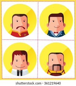 flat style male avatar character design