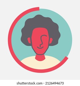Flat style man avatar for minimalist interface design
