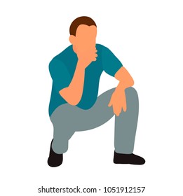  flat style man sitting