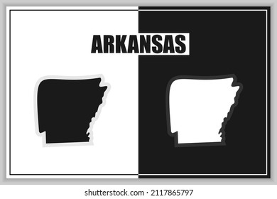 Flat style map of State of Arkansas, USA. Arkansas outline. Vector illustration