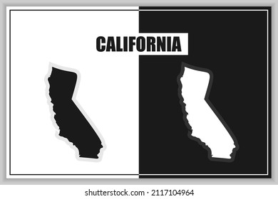 Mapa plano de estilo del estado de California, Estados Unidos. Esquema de California. Ilustración del vector