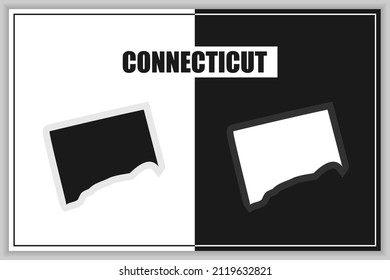 Mapa de estilo plano del estado de Connecticut, Estados Unidos. Esquema de Connecticut. Ilustración del vector