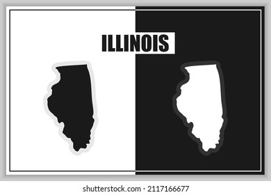 Flat style map of State of Illinois, USA. Illinois outline. Vector illustration