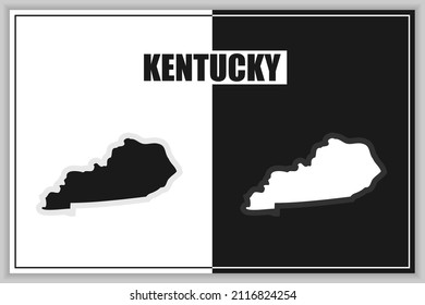 Mapa plano del estado de Kentucky, EE.UU. Esquema de Kentucky. Ilustración del vector