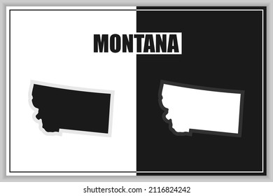 Flat style map of State of Montana, USA. Montana outline. Vector illustration