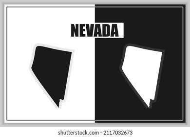 Flat style map of State of Nevada, USA. Nevada outline. Vector illustration
