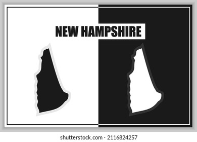 Flat style map of State of New Hampshire, USA. New Hampshire outline. Vector illustration