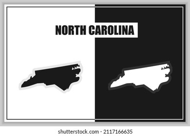 Flat style map of State of North Carolina, USA. North Carolina outline. Vector illustration