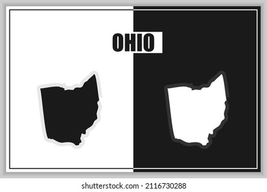 Flat style map of State of Ohio, USA. Ohio outline. Vector illustration