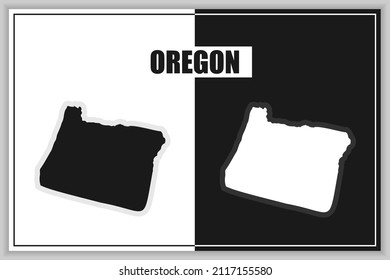 Flat Style Map Of State Of Origon, USA. Oregon Outline. Vector Illustration