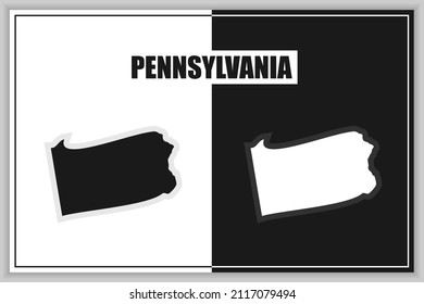 Flat style map of State of Pennsylvania, USA. Pennsylvania outline. Vector illustration