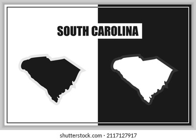 Mapa de estilo plano del estado de Carolina del Sur, Estados Unidos. Esquema de Carolina del Sur. Ilustración del vector