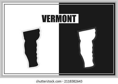 Flat style map of State of Vermont, USA. Vermont outline. Vector illustration