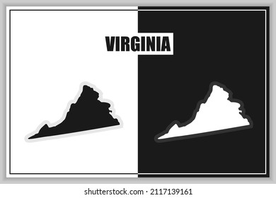 Flat Style Map Of State Of Virginia, USA. Virginia Outline. Vector Illustration