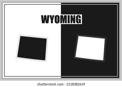 Flat style map of State of Wyoming, USA. Wyoming outline. Vector illustration