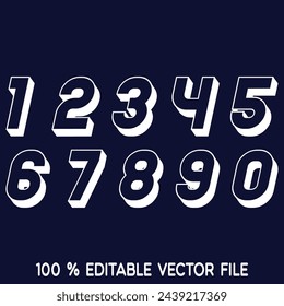 Flat Style Math Numbers vector illustration