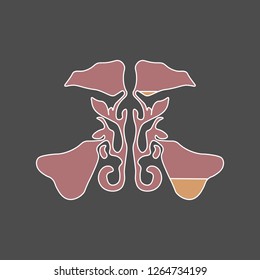 Flat style Maxillary sinus. Sinusitis. Sinus infection is inflammation of the sinuses. rhinosinusitis