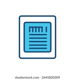 Flat style medical report icon, showing patient test result or hospital document, suitable for healthcare applications, covid-19 test result, hospital report, diagnostic record, editable stroke