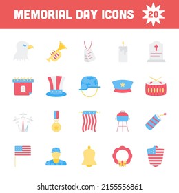 Flat Style Memorial Day Icon Or Symbol.