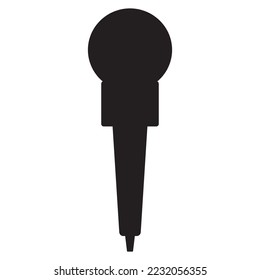 Icono de micrófono de estilo plano, micrófono periodista. Aislado sobre un fondo blanco.