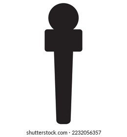 Flaches Mikrosymbol, Illustration von Journalisten, Mikro. Einzeln auf weißem Hintergrund.