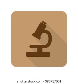 Flat style Microscope web app icon on light brown background