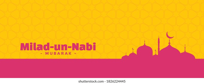 flat style milad un nabi mubarak banner