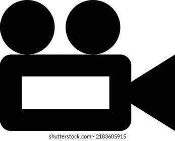 Flat style minimal black color
icon of video camera concept 