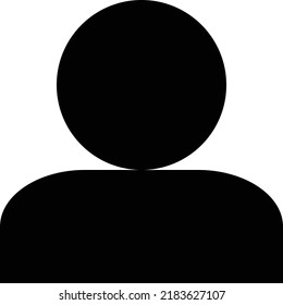 Flat style minimal black color
icon of profile picture 