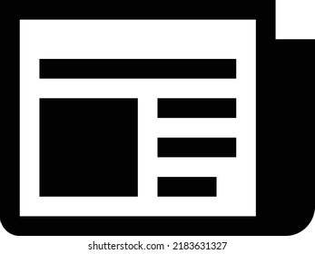 Flat style minimal black color
icon of news paper 