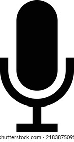 Flat style minimal black color
icon of mic concept 