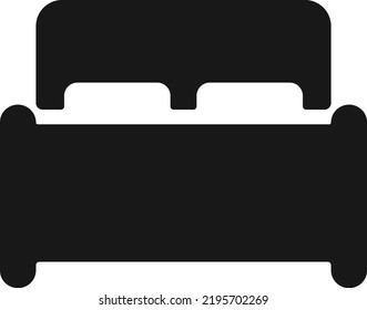 flat style minimal illustrated 
concept icon of double bed 