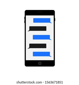 Flat style mobile phone icon. Correspondence by phone. Vector.