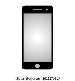 Flat style mobile phone vector illustration isolated on white background. Blank screen empty mock-up template.
