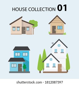 Flat style modern House Collection 01