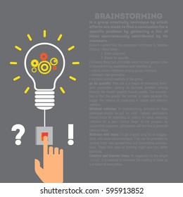 Flat style modern idea innovation light bulb infographic concept. Conceptual web illustration