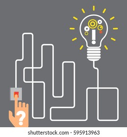 Flat style modern idea innovation light bulb infographic concept. Conceptual web illustration