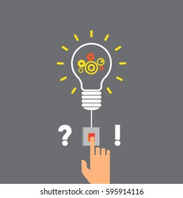 Flat style modern idea innovation light bulb infographic concept. Conceptual web illustration