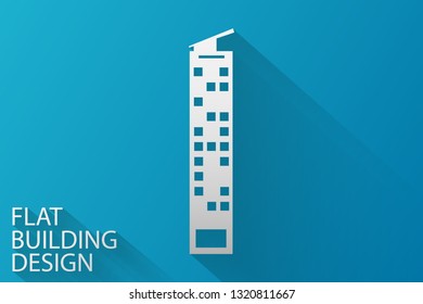 Flat style of modern shape building,Vector,Illustration.