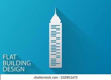 Flat style of modern shape building,Vector,Illustration.
