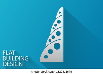 Flat style of modern shape building,Vector,Illustration.