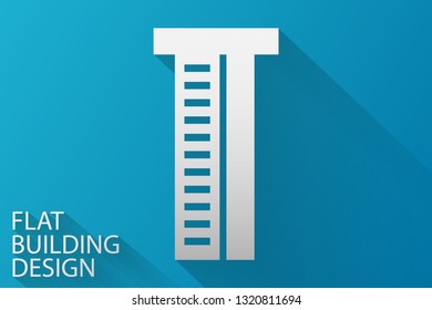 Flat style of modern shape building,Vector,Illustration.
