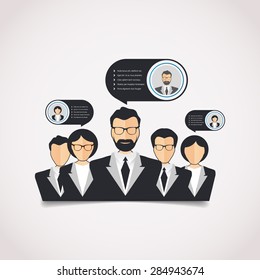 Flat style modern web info graphic corporate human relations (HR), teamwork