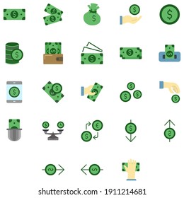 flat style money and dollar icon