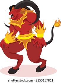 flat style monster flame ifrit