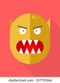 Flat style monster icon illustration