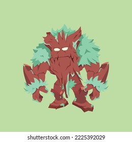 flat style mosnter wood golem