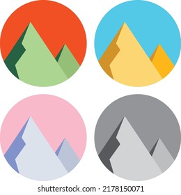 Flat Style Mountain Badge Icons