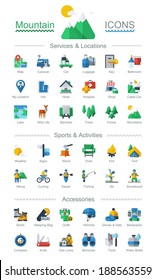 flat style mountain icons,vector